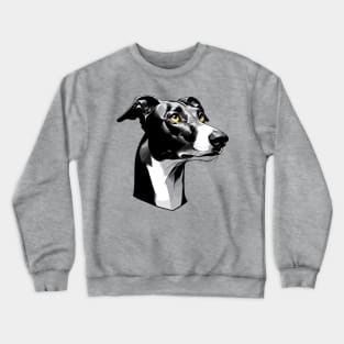 Stunning and Cool Greyhound Monochrome and Gold Portrait for Father's Day Crewneck Sweatshirt